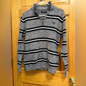 Men’s Chaps size small quarter zip sweater with leather pull